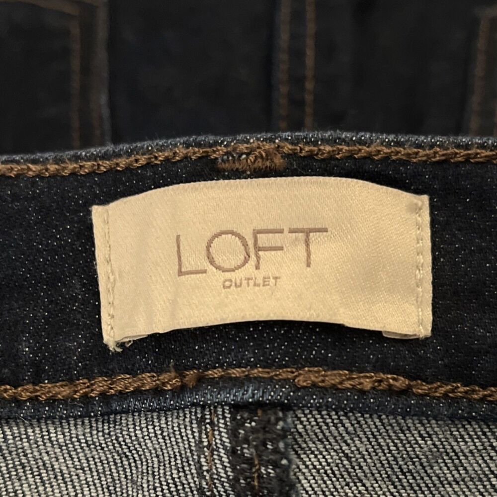 LOFT Outlet Modern Skinny High Rise Dark Blue Jeans 5-Pocket Women Size 0 - Picture 3 of 3